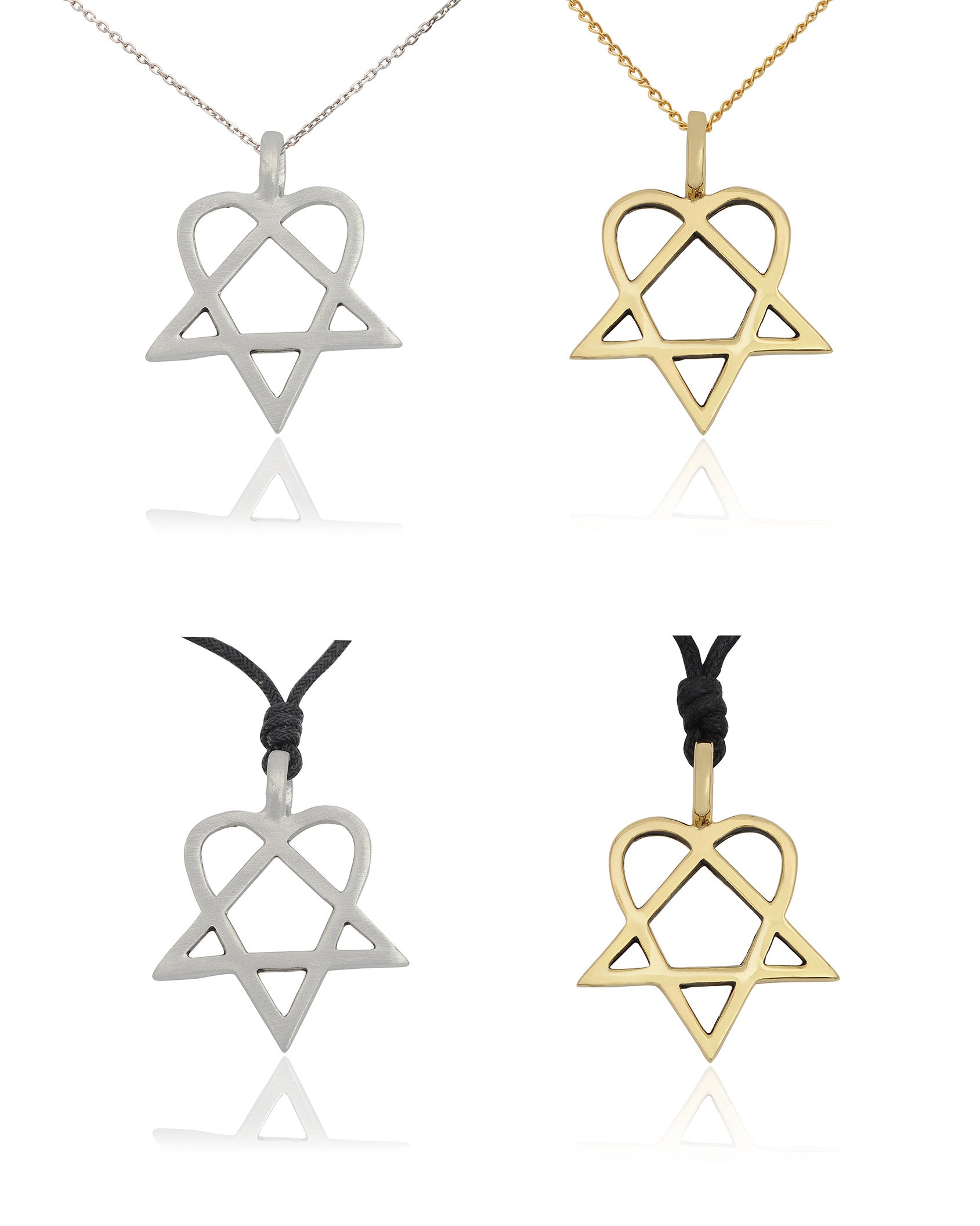 HIM Heartagram Silver Pewter Gold Brass Necklace Pendant Jewelry MyanmarMakers