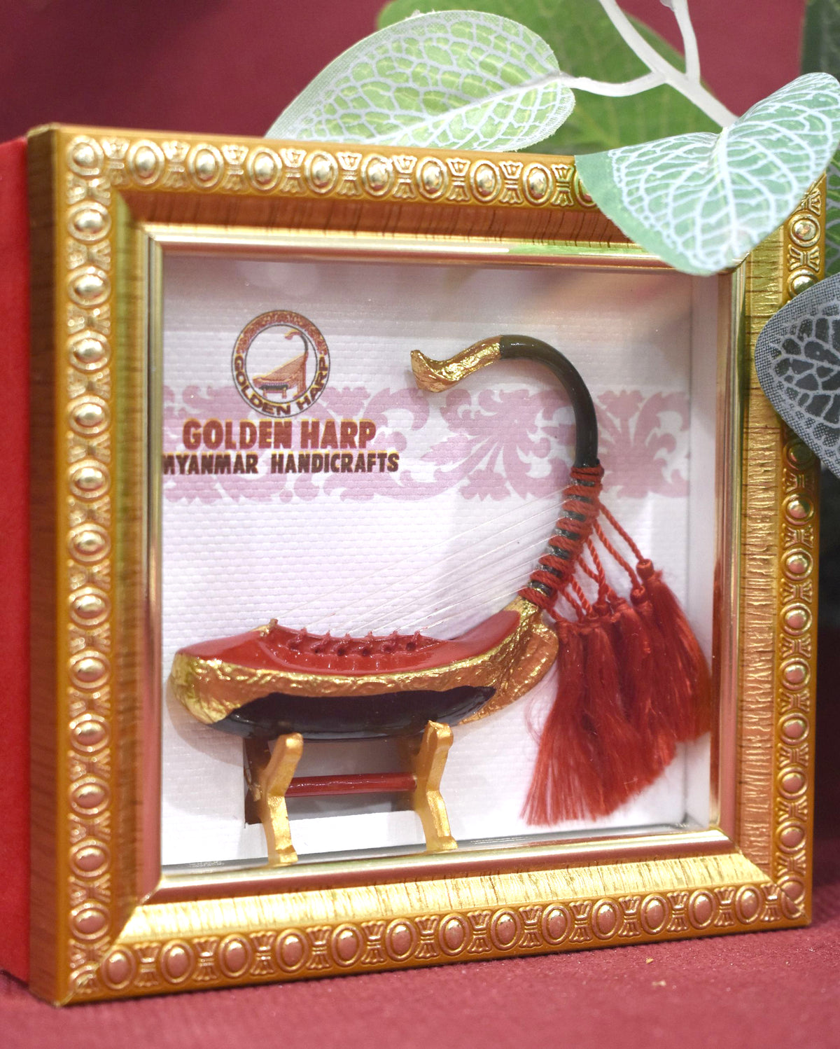 Burmese String Instruments Minature Burmese Golden Harp Myanmar Handicrafts Souvenirs Music Strin ...