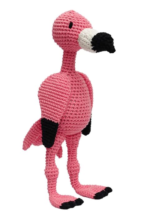 Pink Flamingo Bird Handmade Amigurumi Stuffed Toy Knit Crochet Doll VAC