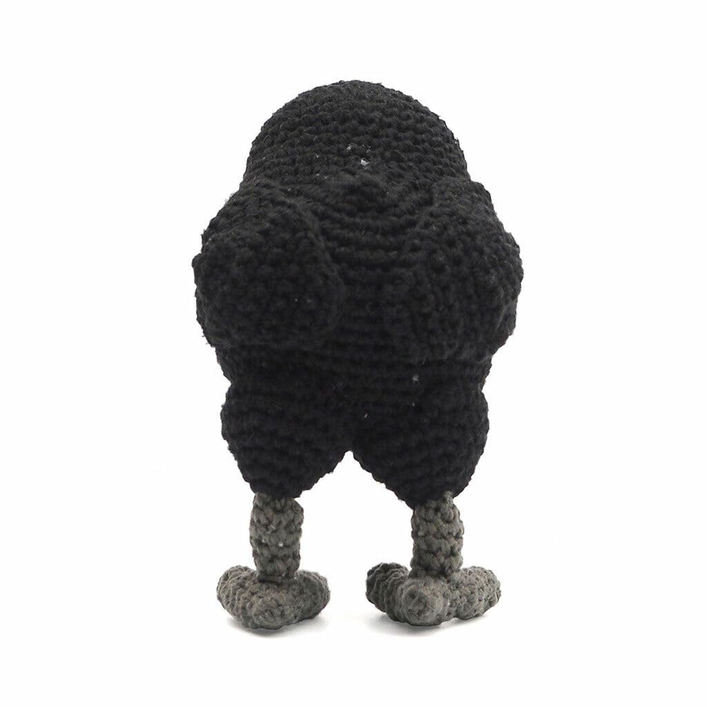 Black Crow Bird Handmade Amigurumi Stuffed Toy Knit Crochet Doll VAC