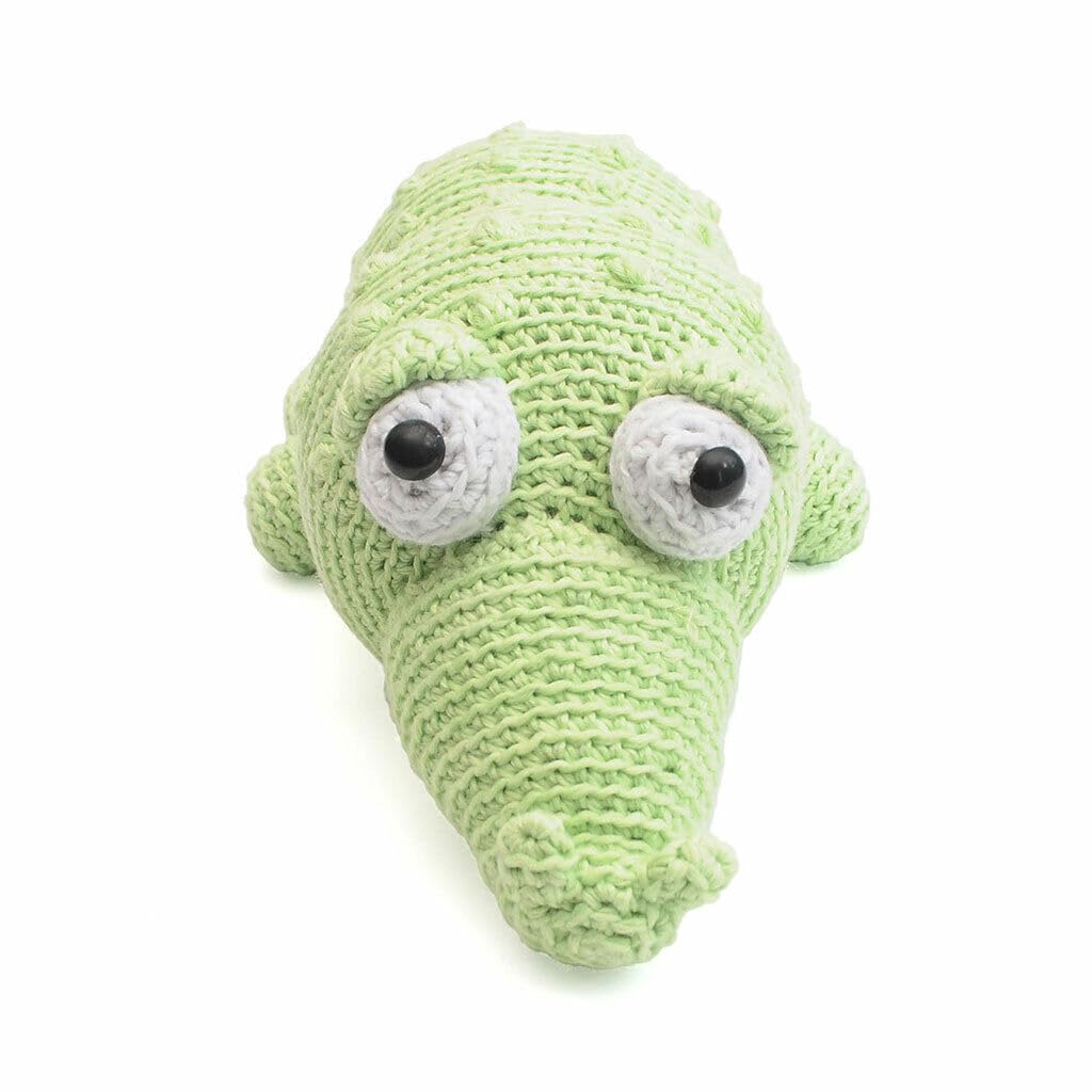 Green Chubby Crocodile Handmade Amigurumi Stuffed Toy Knit Crochet Doll VAC