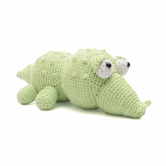 Green Chubby Crocodile Handmade Amigurumi Stuffed Toy Knit Crochet Doll VAC