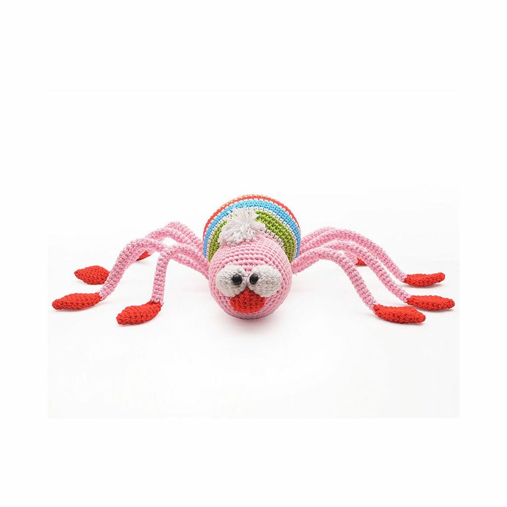 Silly Colorful Spider Handmade Amigurumi Stuffed Toy Knit Crochet Doll VAC