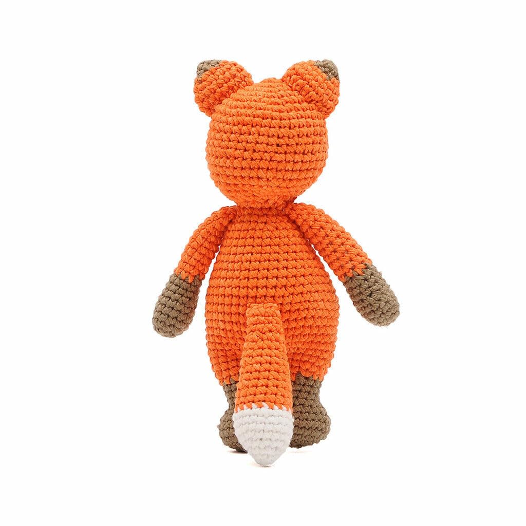 Orange Cute Fox Handmade Amigurumi Stuffed Toy Knit Crochet Doll VAC