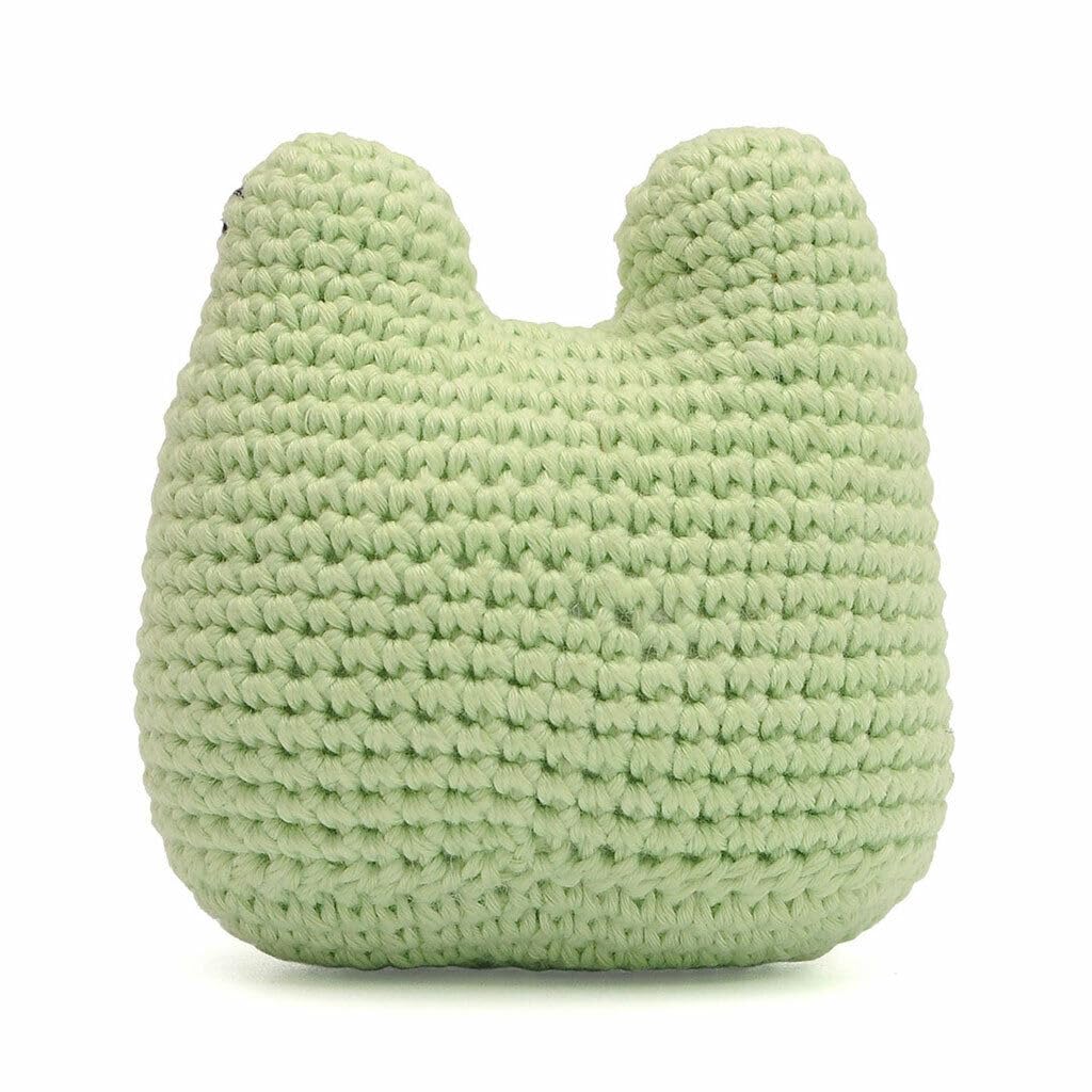 Frog Head with Blushed Cheeks Handmade Amigurumi Stuffed Knit Crochet Doll VAC