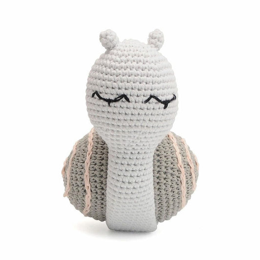 Little Light Gray Snail Handmade Amigurumi Stuffed Toy Knit Crochet Doll VAC