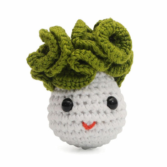Chinese Cabbage Handmade Amigurumi Stuffed Toy Knit Crochet Doll VAC