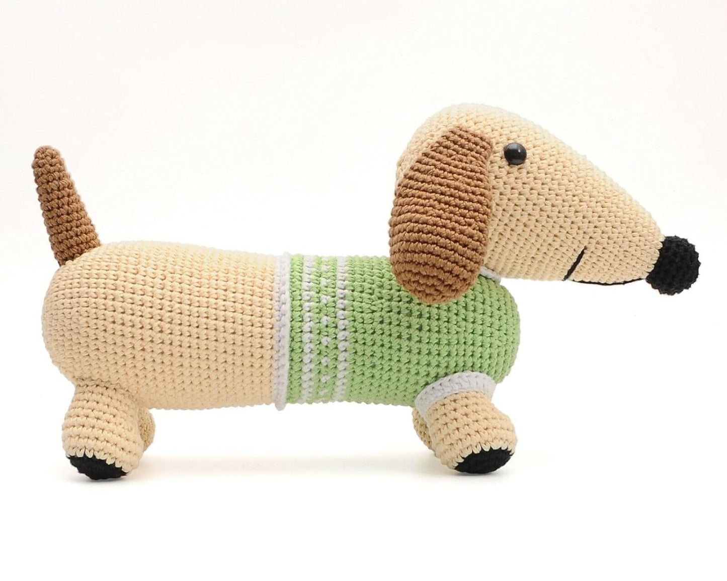 Dachshund Puppy Handmade Amigurumi Stuffed Toy Knit Crochet Doll VAC