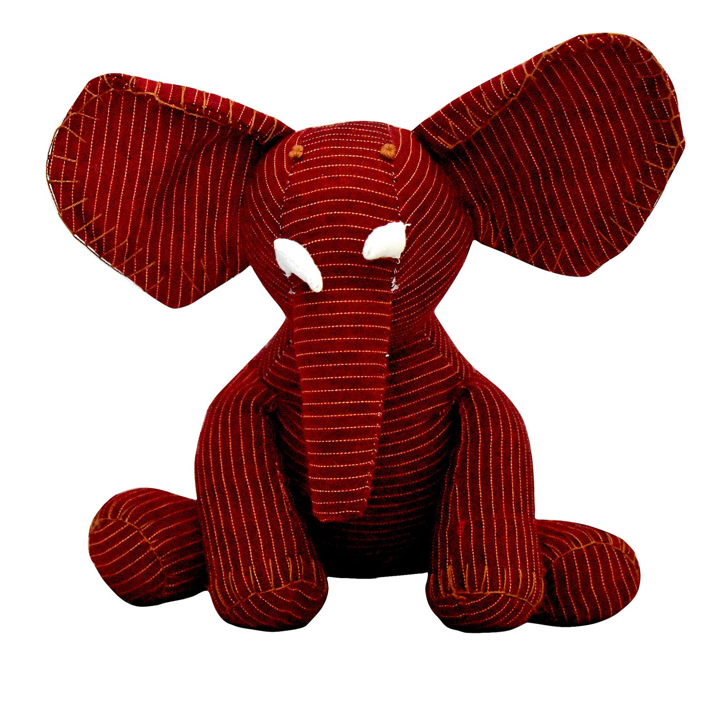 Burmese Elephant Stuffed Doll Handmade from Tradtional Myanmar Dress Longyi Toy