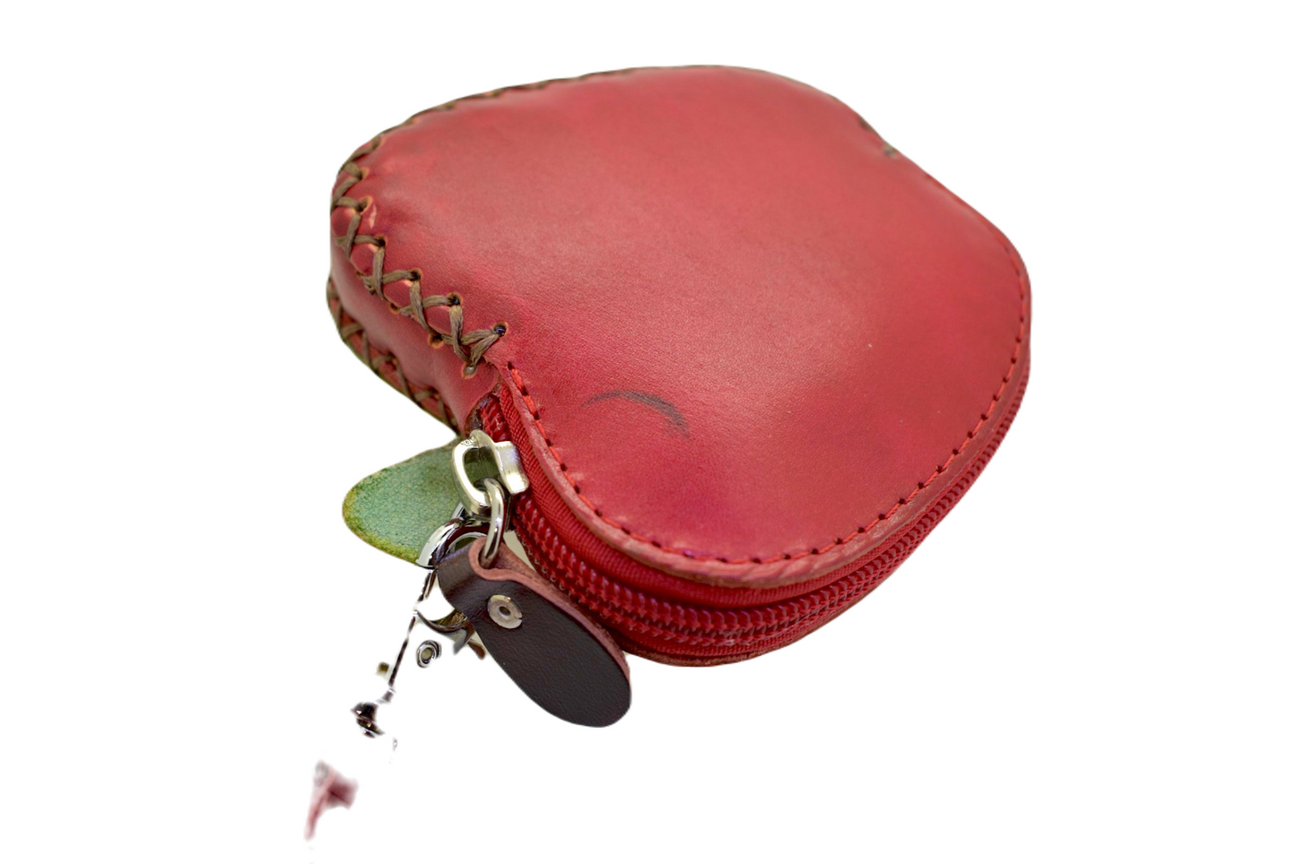 Apple Mini Coin Purse Genuine Leather Unisex Wallet Children Handmade Creative Money Bag
