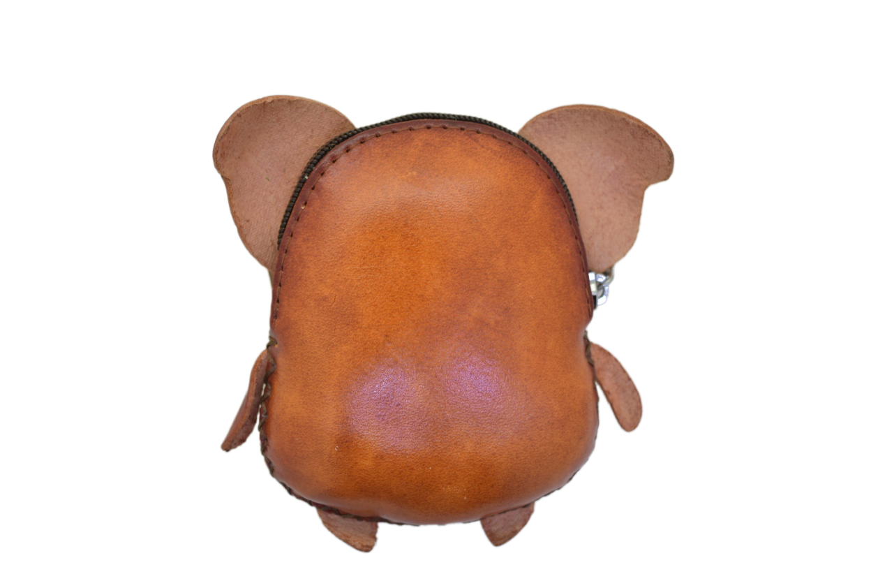 Cute Animals Mini Coin Purse Genuine Leather Cartoon Man Women Student Small Wallet Handmade Creative Money Bag