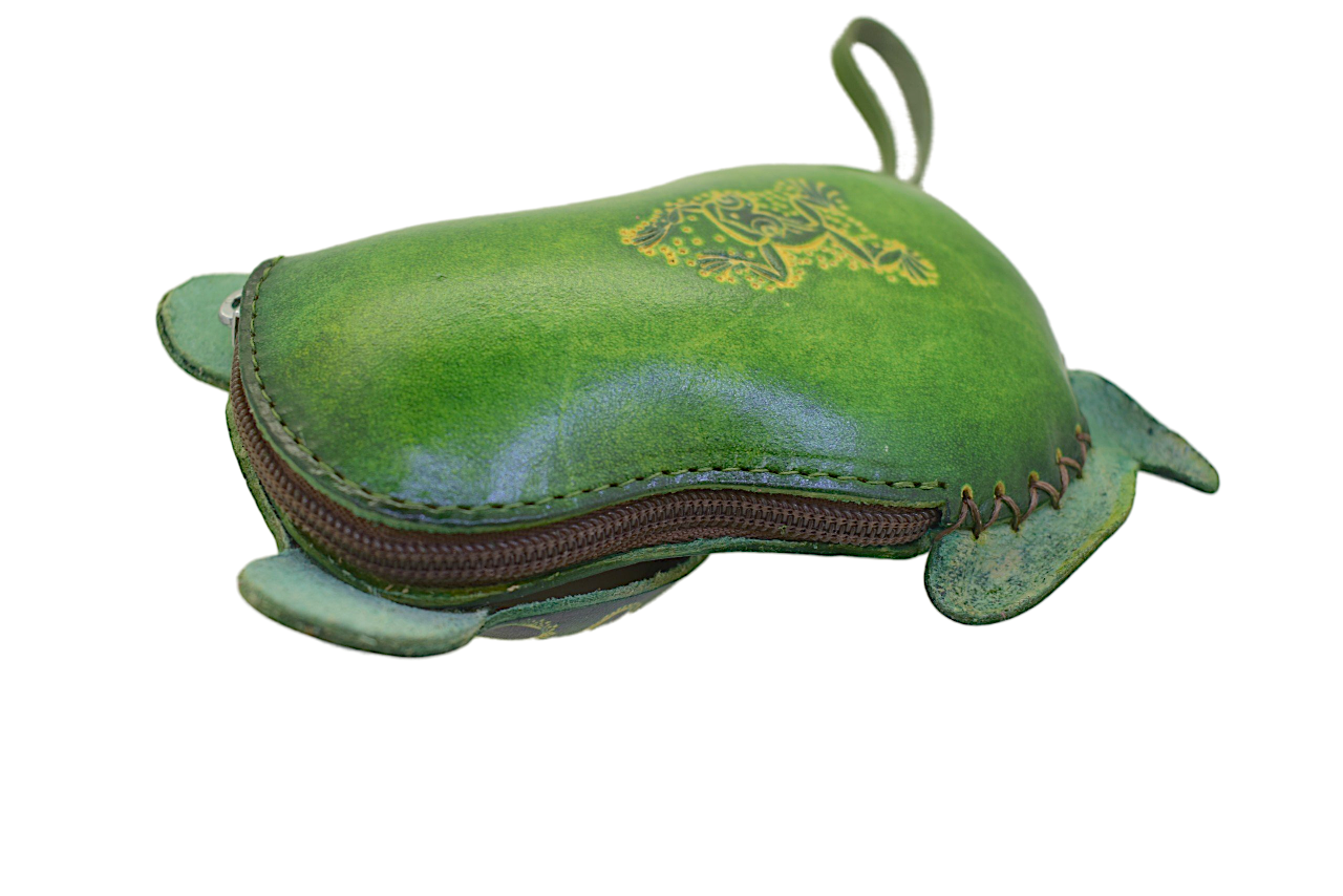 Mini Coin Purse Genuine Leather Cartoon Frog Man Women Student Small Wallet Children Handmade Creative Money Bag