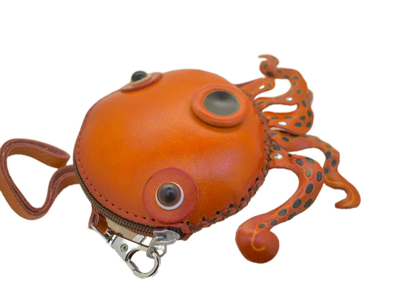 Cute Octopus & Dolphin Mini Coin Purse Genuine Leather Man Women Student Small Wallet Children Handmade Creative Money Bag