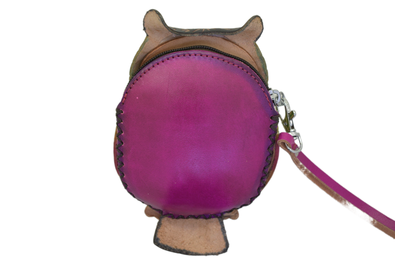 Cute Animals Mini Coin Purse Genuine Leather Cartoon Man Women Student Small Wallet Handmade Creative Money Bag