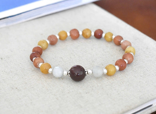 Natural Gemstones Beaded Burmese Jade 92.5 Sterling Silver Bracelet Jewelry