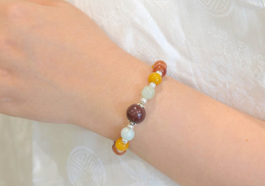 Natural Gemstones Beaded Burmese Jade 92.5 Sterling Silver Bracelet Jewelry
