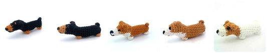 Cute Mini Corgi Dog Handmade Amigurumi Stuffed Toy Knit Crochet Doll VAC