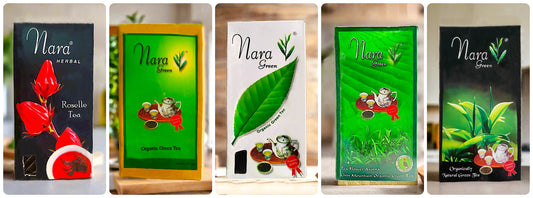 Nara Burmese Tea - Variety Flavours With Green Tea & Herbal Tea 150g & 75g