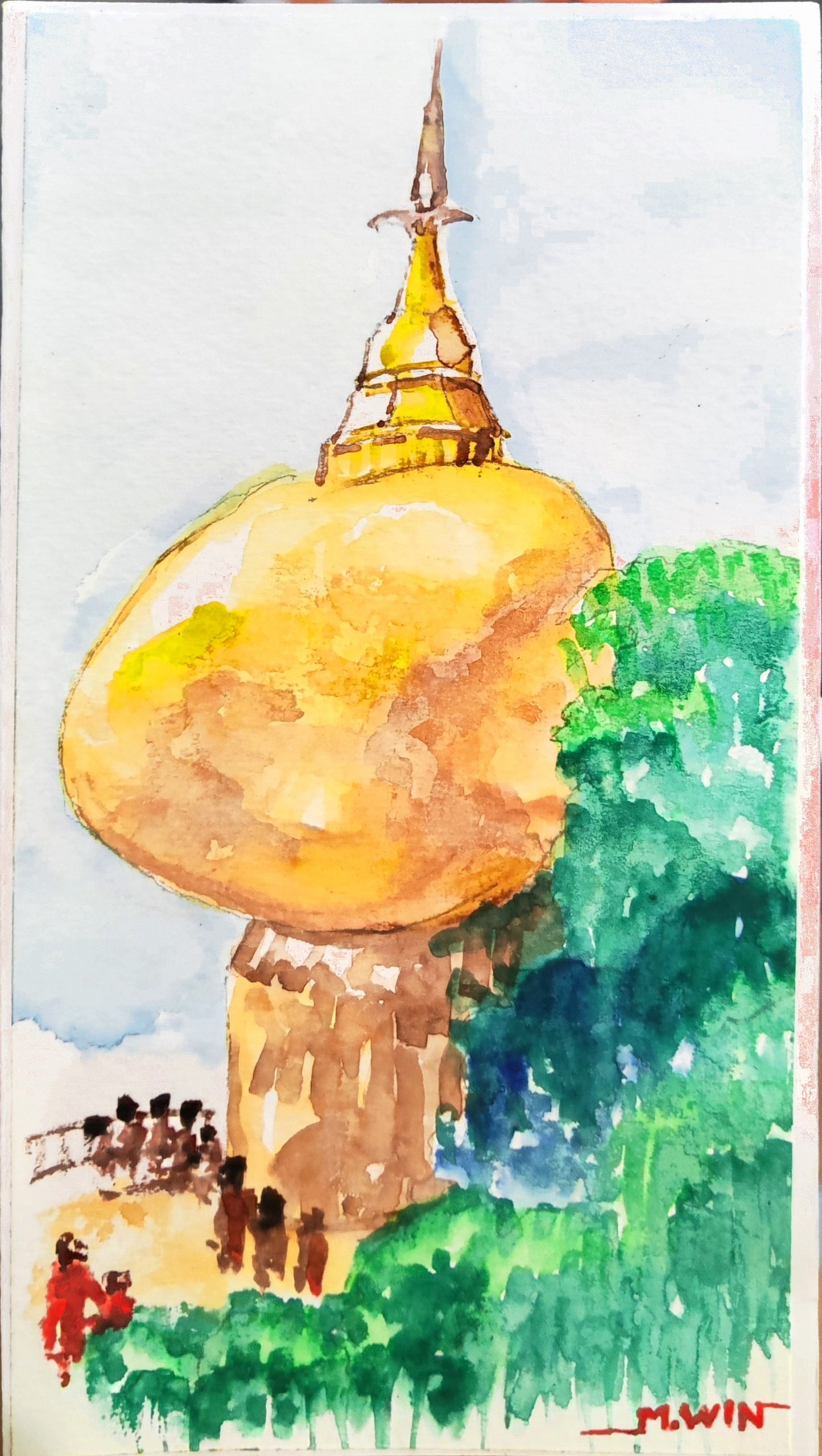 Handpainted Myanmar Art - Myanmar Landscape Beautiful Cards - Gift Card