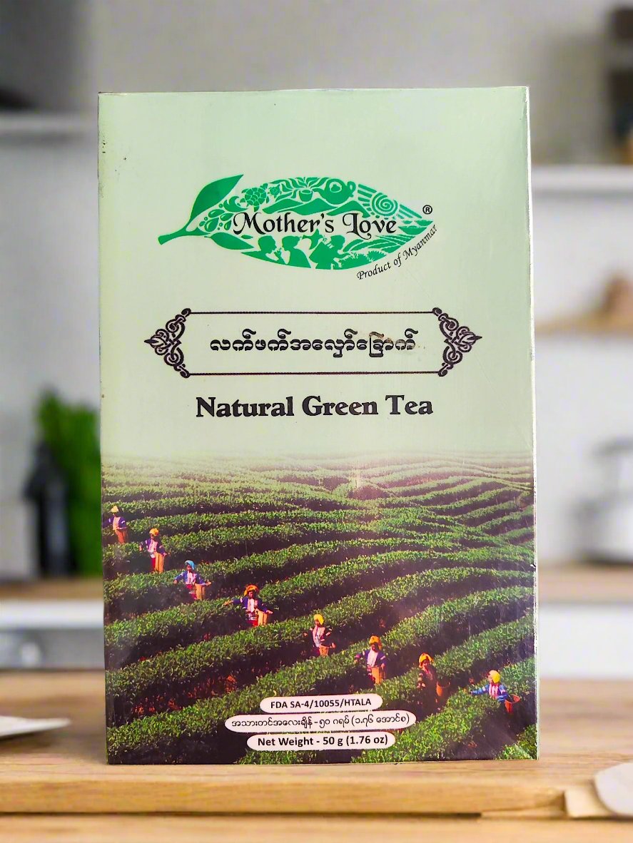 Myanmar Tea Variety Flavours Black Green Special Natural Green Tea by Mother's Love- Myanmar Burma