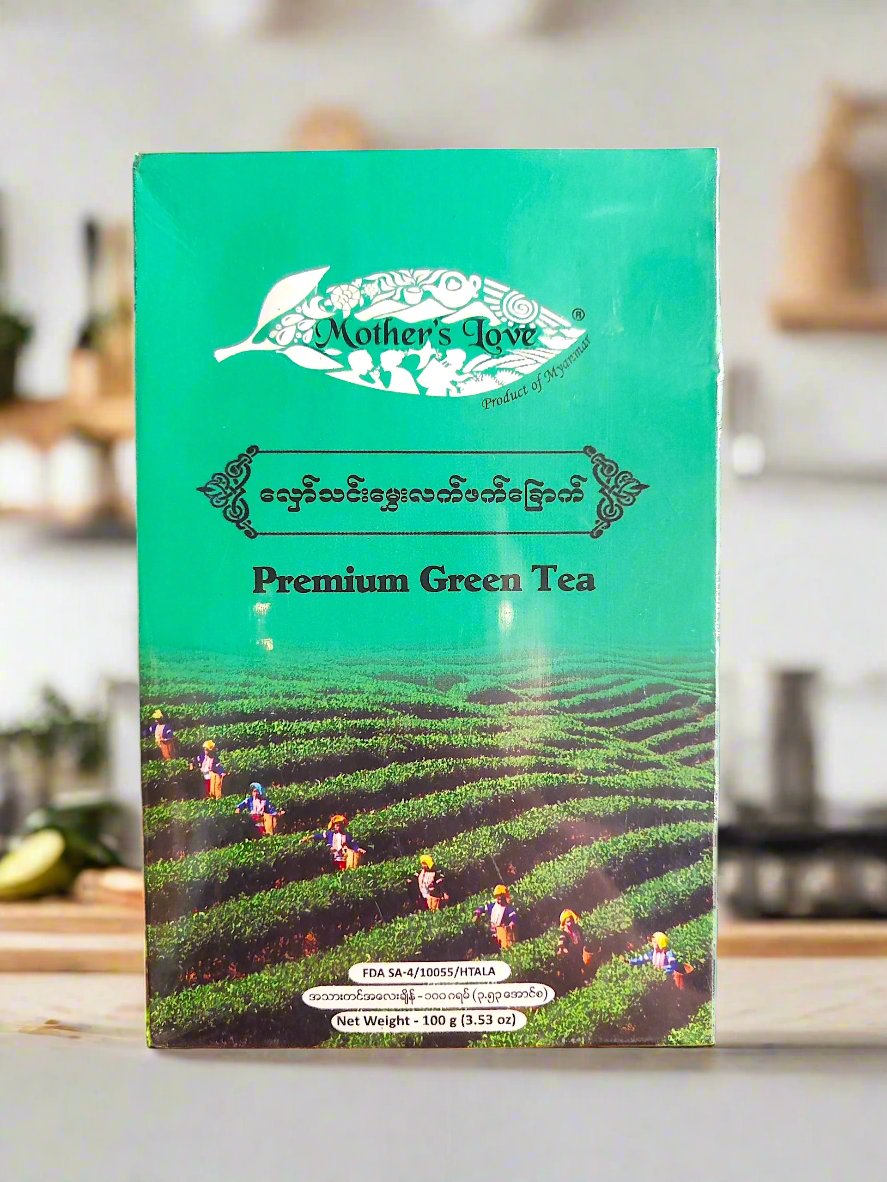 Myanmar Tea Variety Flavours Black Green Special Natural Green Tea by Mother's Love- Myanmar Burma