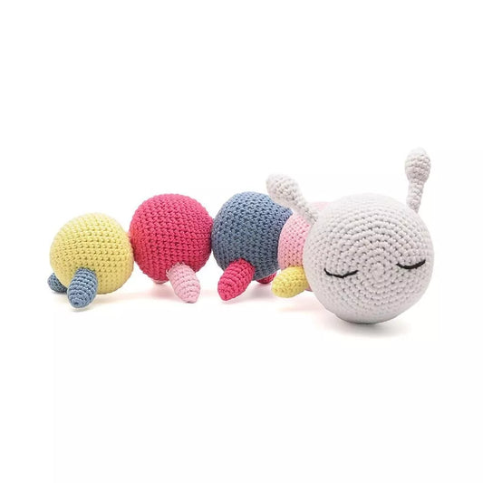 Cute Worm Handmade Amigurumi Stuffed Toy Knit Crochet Doll VAC