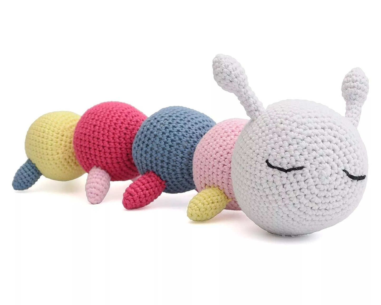 Cute Worm Handmade Amigurumi Stuffed Toy Knit Crochet Doll VAC