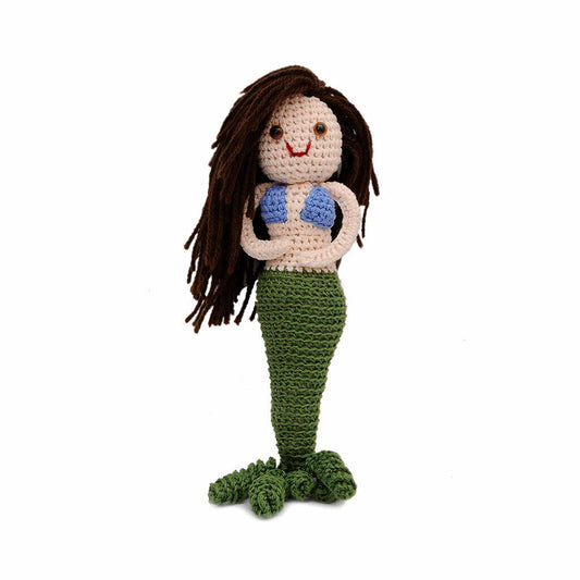 Mermaid Roweena the Raggedy Rascal of the Sea Handmade Stuffed Knit Crochet VAC