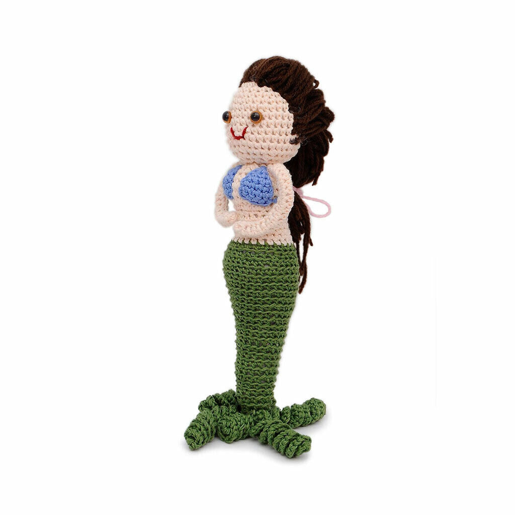 Mermaid Roweena the Raggedy Rascal of the Sea Handmade Stuffed Knit Crochet VAC