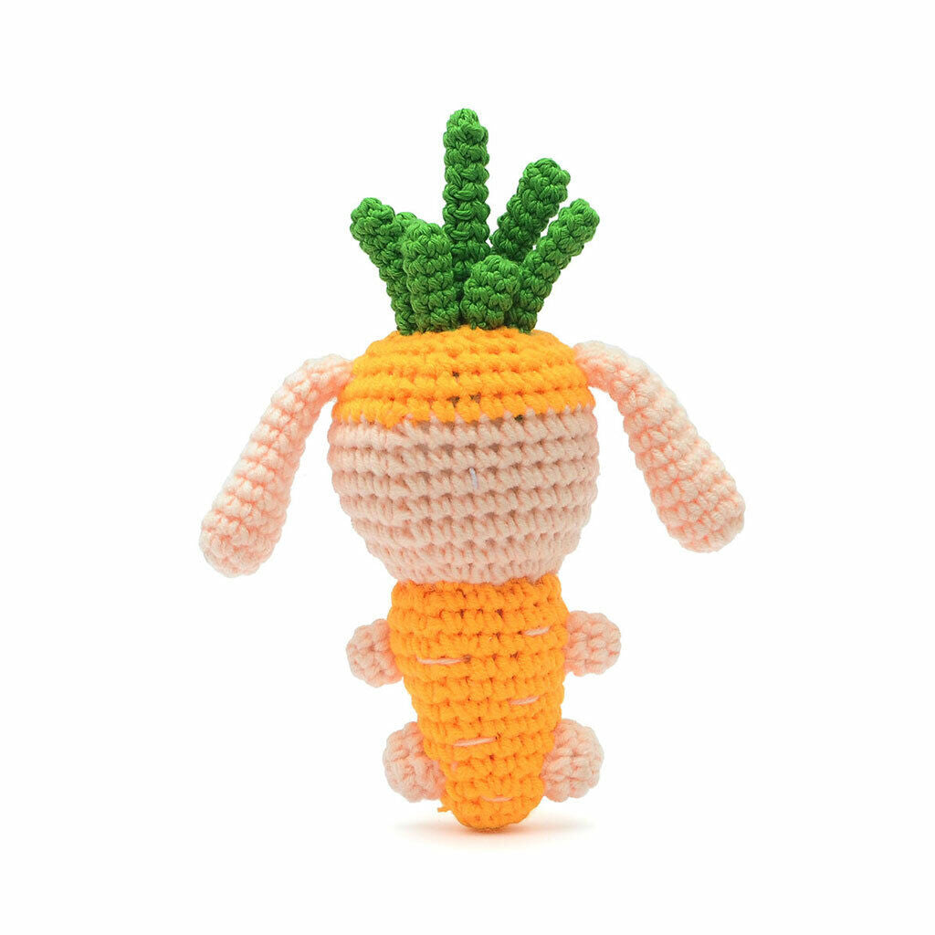 Orange Carrot Bunny Rabbit Handmade Amigurumi Stuffed Toy Knit Crochet Doll VAC