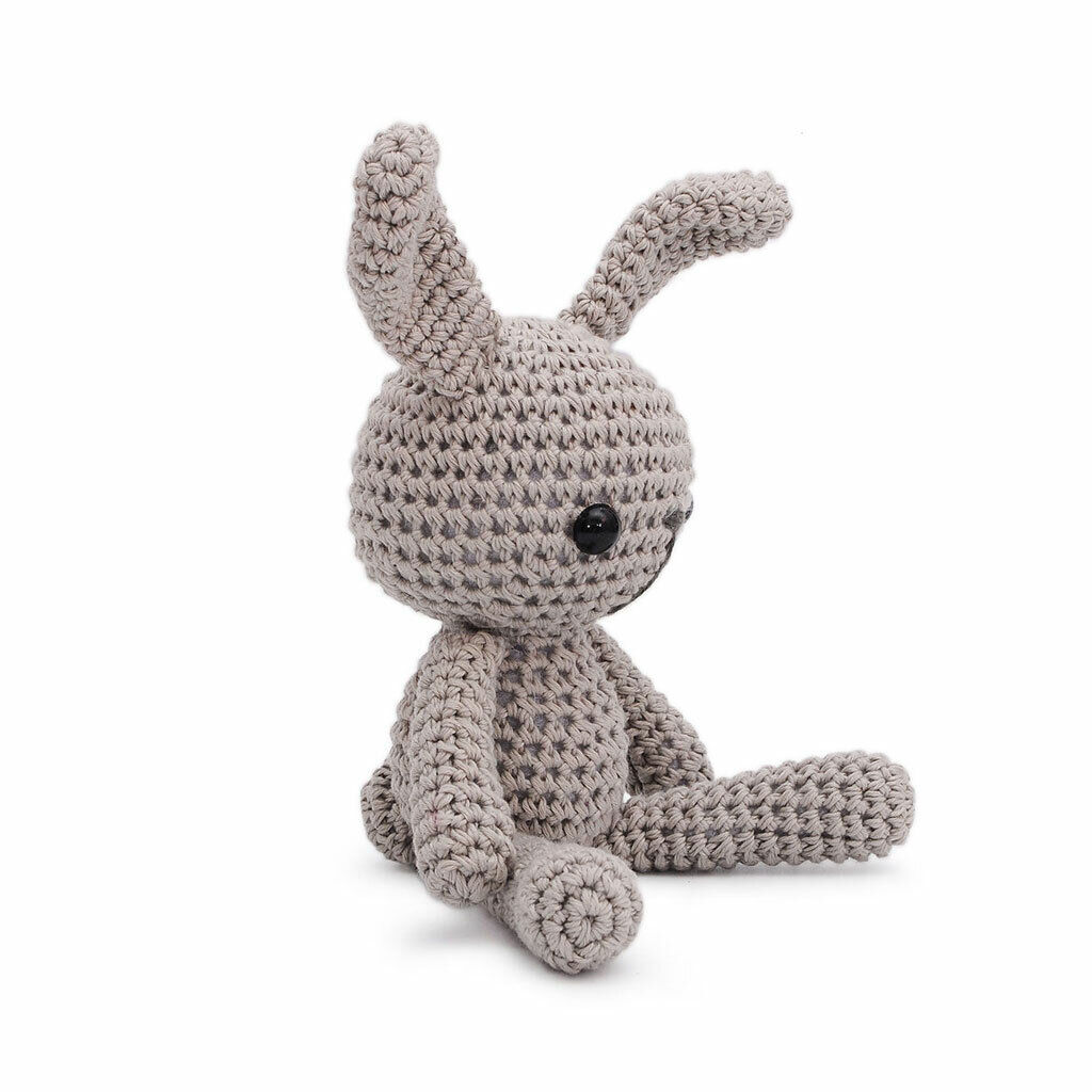 Small Long-Legged Bunny Handmade Amigurumi Stuffed Toy Knit Crochet Doll VAC
