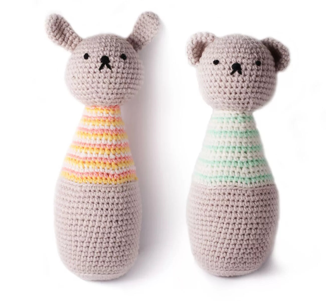 Rabbit & Bear Handmade Amigurumi Stuffed Toy Knit Crochet Doll VAC