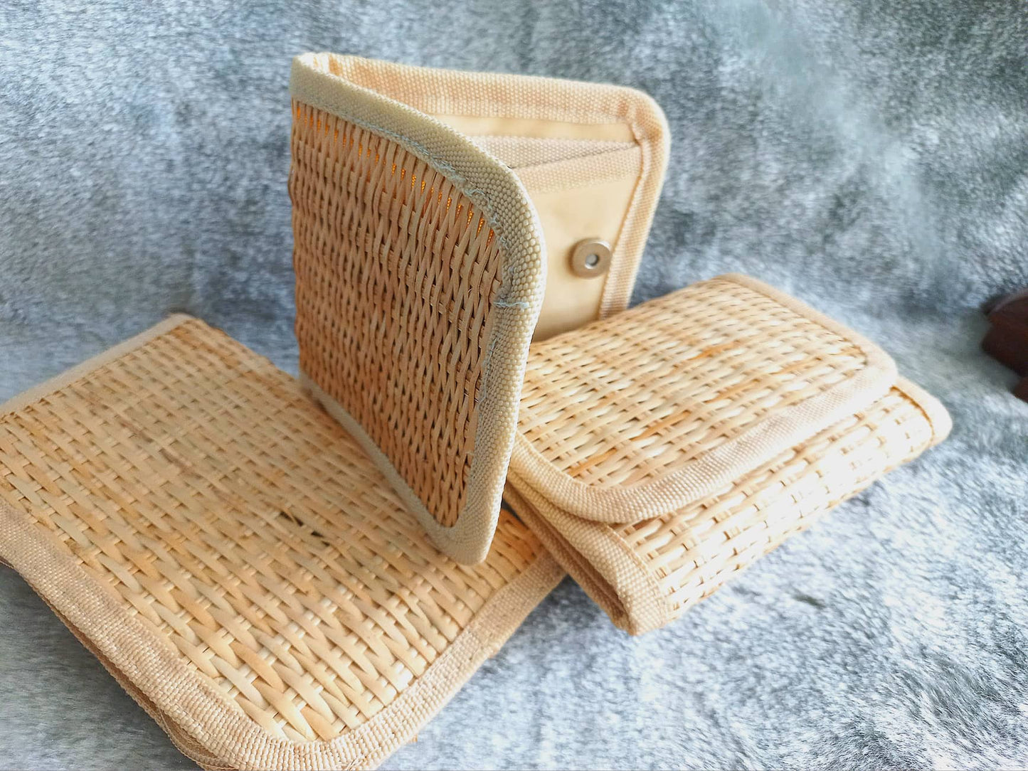 Handmade Organic Woven Straw Rattan Wallet Eco-Friendly Bag by MyanmarMakers