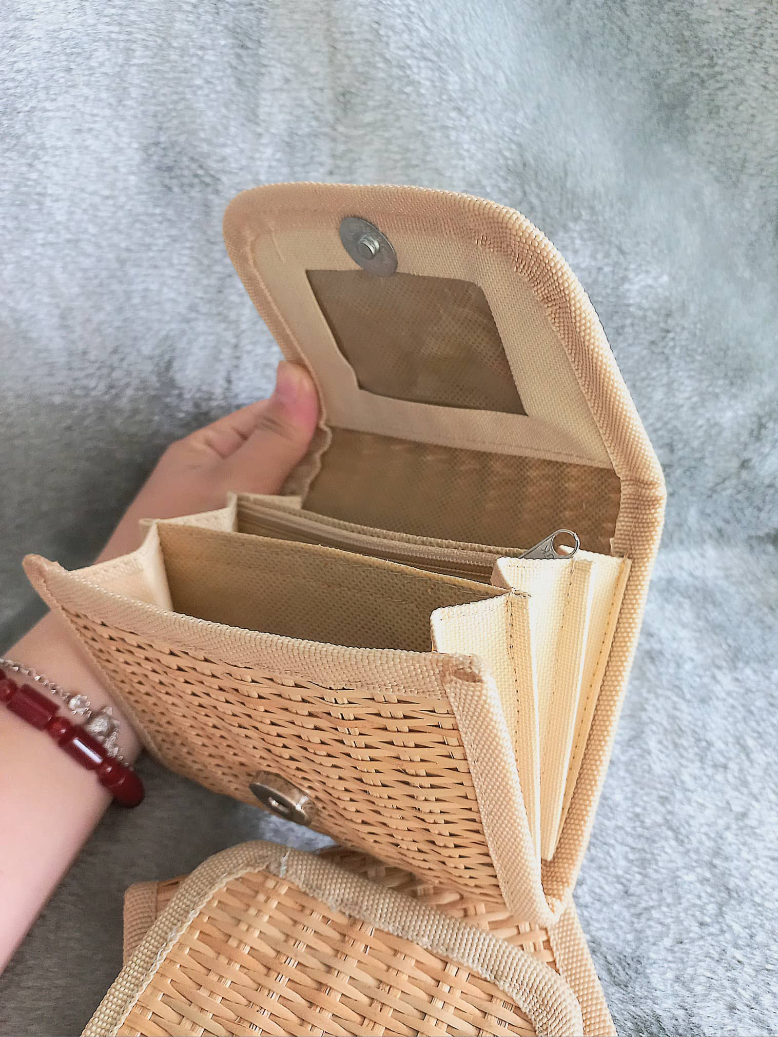 Handmade Organic Woven Straw Rattan Wallet Eco Friendly Bag by MyanmarMakers