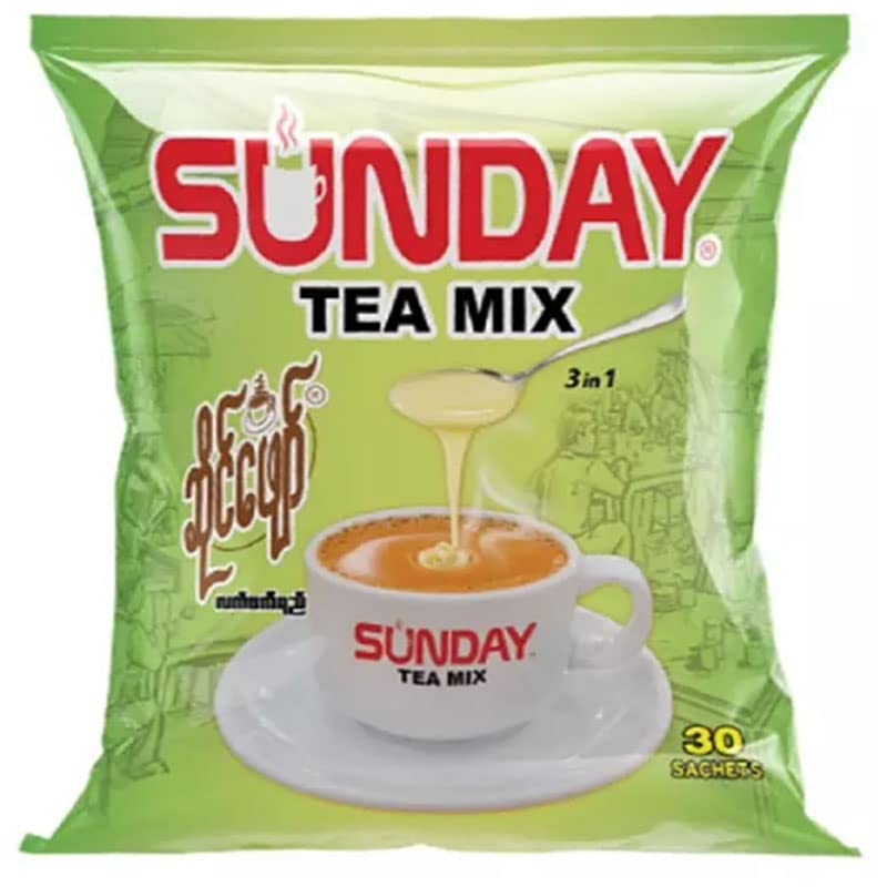 Sunday Myanmar Tea Mix 3in1 (25g x 30 Sachets) 750g (Burmese Tea Shop Style & Orginal