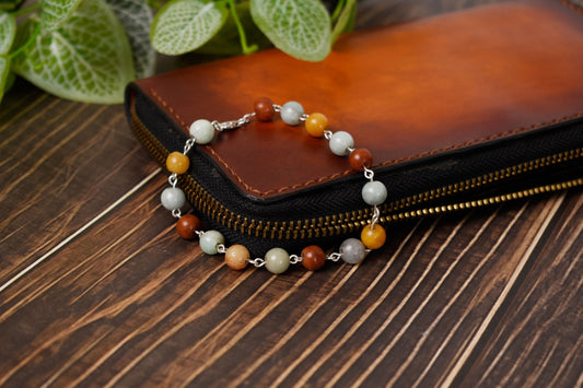 Burmese Jade 92.5 Sterling Silver Bracelet Natural Gemstones Beaded Jewelry