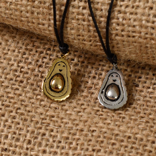 Avocado Fruit Pewter Silver Gold Brass Charm Necklace Pendant Jewelry