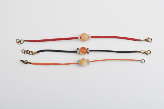 Myanmar's Culture - Wooden Pendant & Leather Bracelet