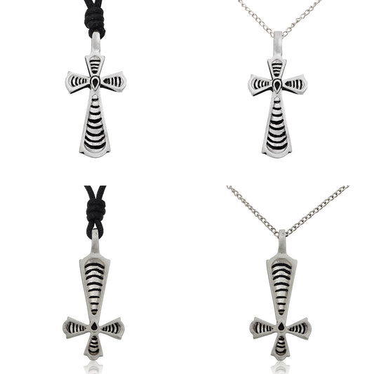 Unique Handame Cross Silver Pewter Charm Necklace Pendant Jewelry