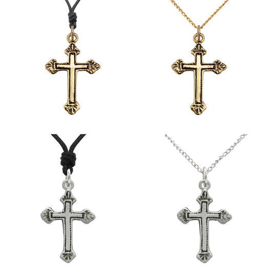 Cross Of Jesus Sterling-silver Pewter Brass Charm  Necklace Pendant Jewelry