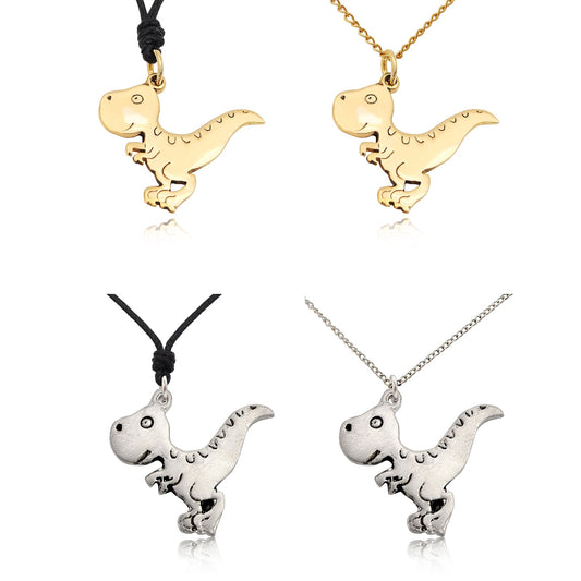 Lovely Dinosaur Silver Pewter Gold Brass Charm Necklace Pendant Jewelry