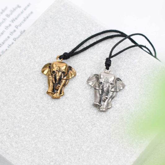 Lucky Elephant Gold Brass  Necklace Pendant Jewelry