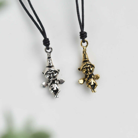 Garden Fairy Handmade 92.5 Sterling Silver Gold Brass Necklace Pendant Jewelry