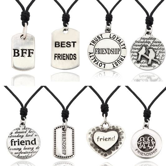 Friendship Best Friends Silver Pewter Charm Necklace Pendant Jewelry