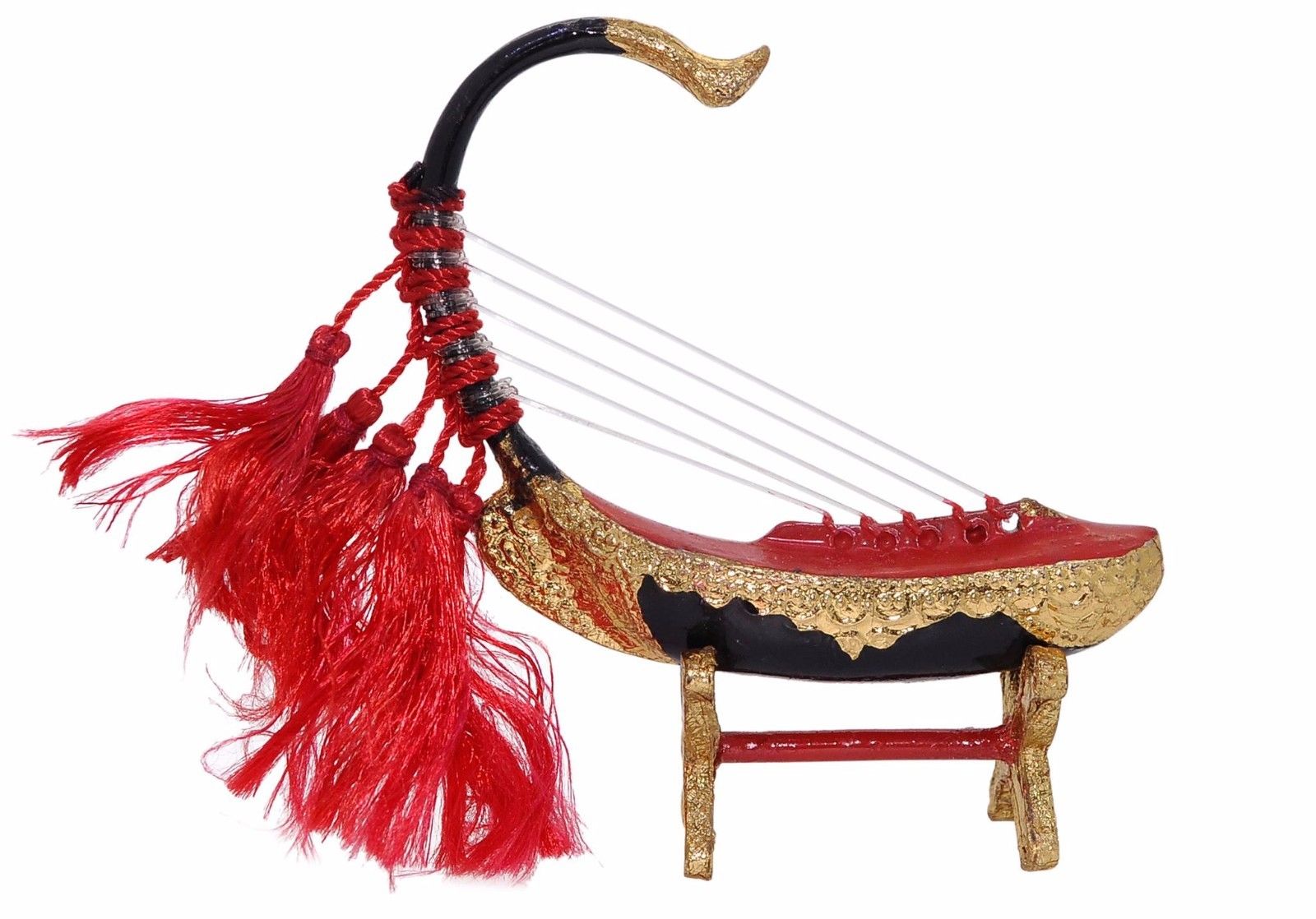 Minature Burmese Golden Harp Myanmar Handicrafts Souvenirs Music String  Instrument