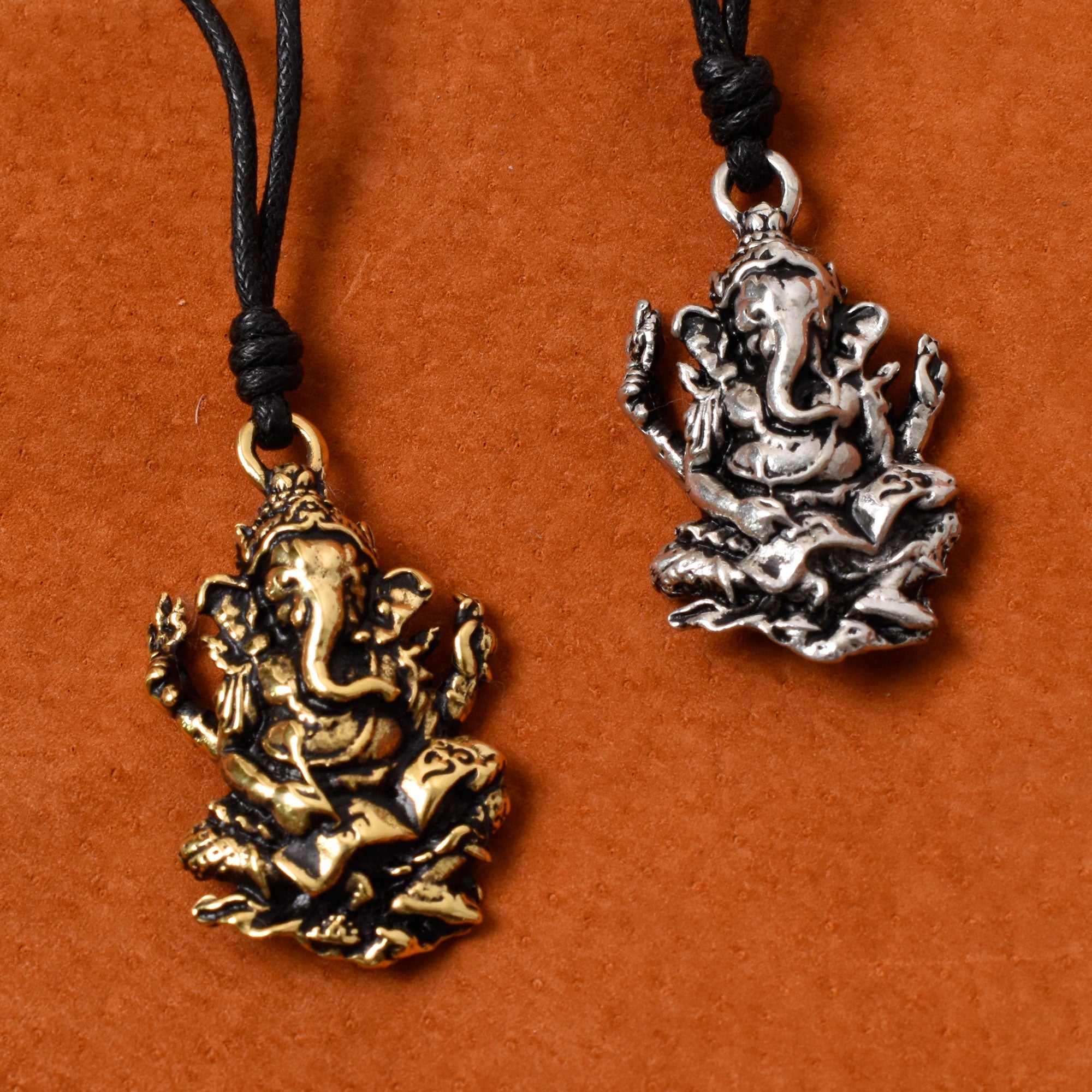 Ganesha Buddha Ganapati Hindu Elephant Shiva Pendants Steel Keychain - Bronze