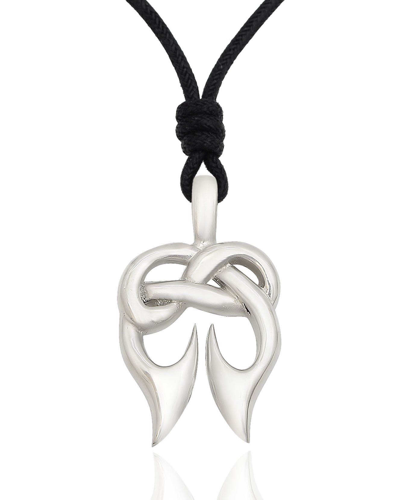 Classic Maori Fishing Hook Silver Pewter Charm Necklace Pendant