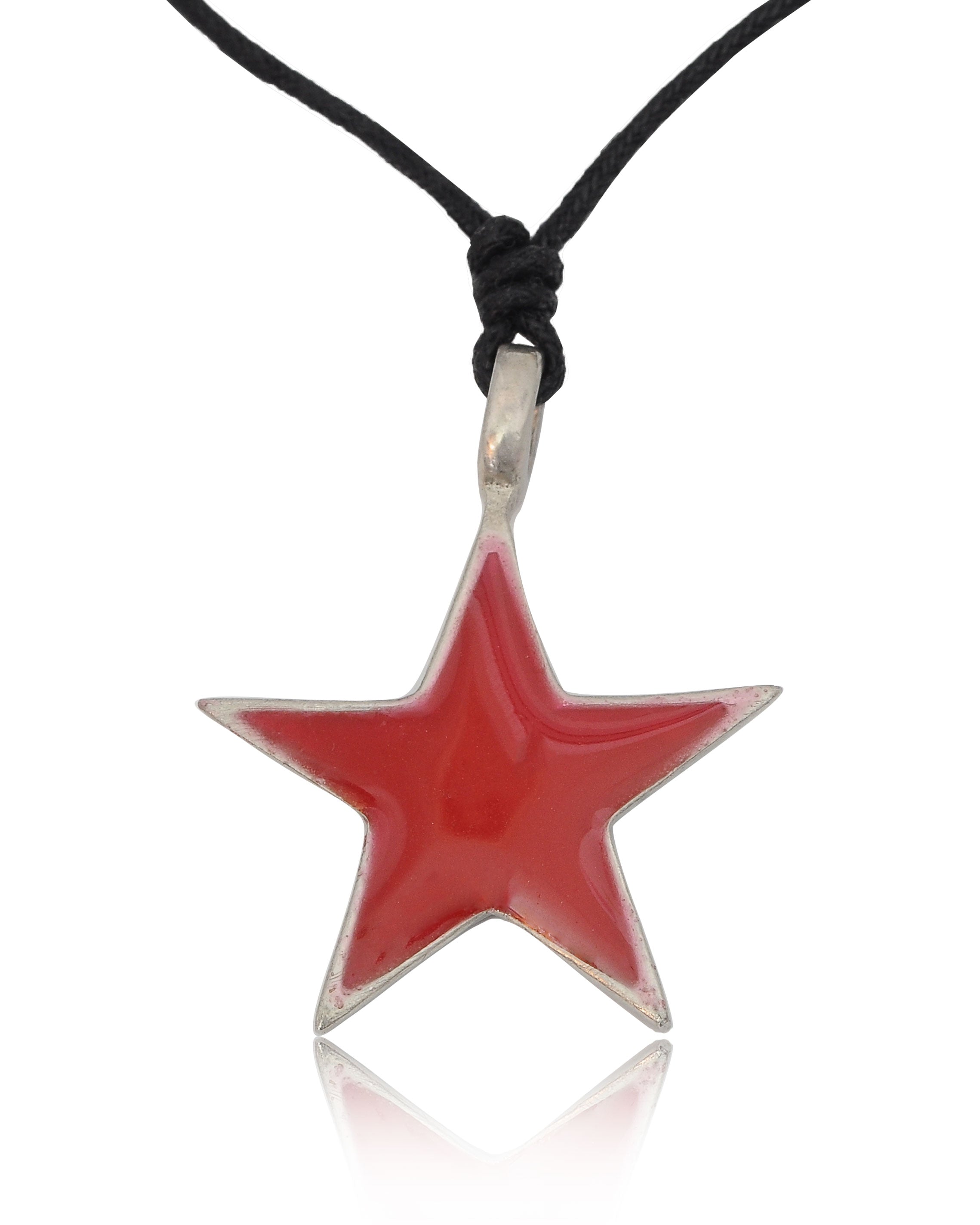 Communist Red Star Silver Pewter Charm Necklace Pendant Jewelry ...