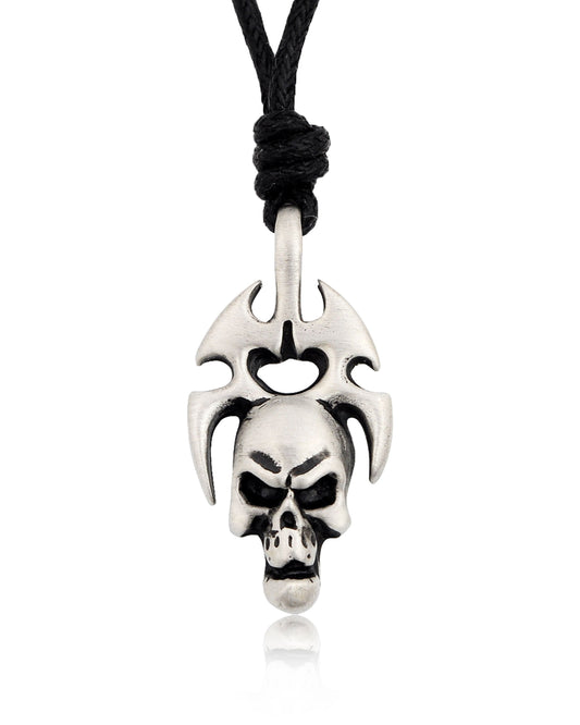 Unique Skull Silver Pewter Charm Necklace Pendant Jewelry