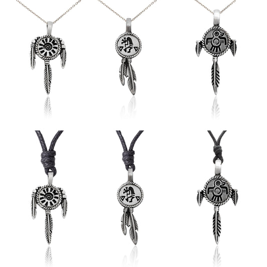 New Native American Indian Symbol Silver Pewter Charm Necklace Pendant Jewelry